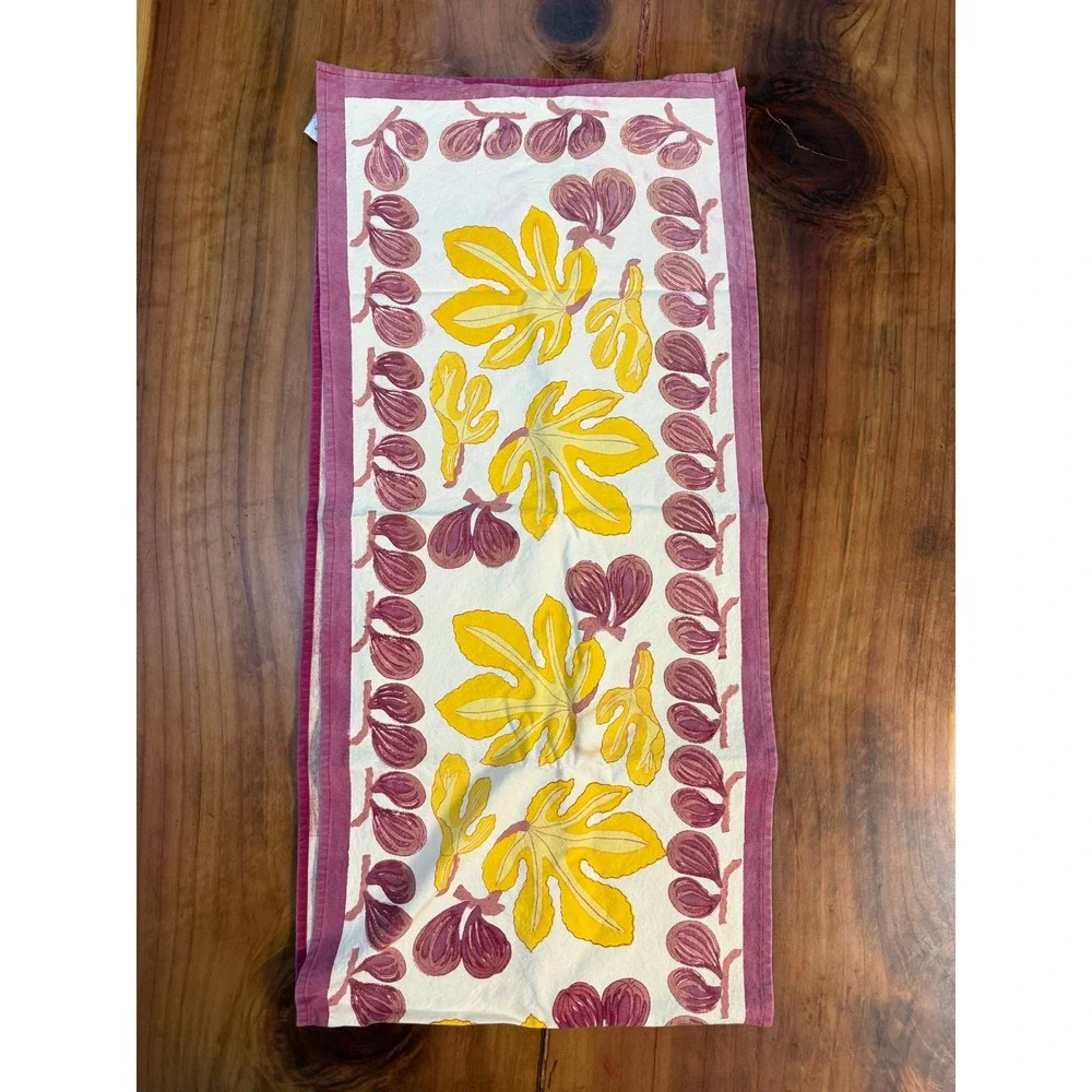 Vintage Couleur Nature Table Runner Cloth Cotton  Floral Rectangle 82 x 18.5 KK7
